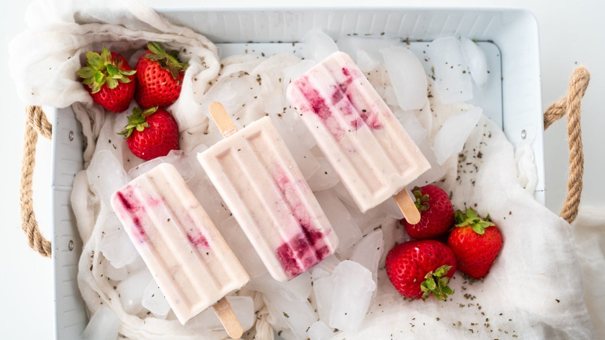 Strawberry Vanilla BHB Keto Popsicles