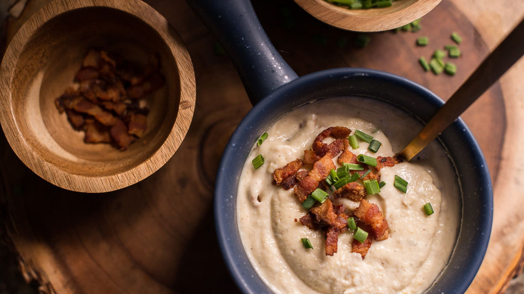 Keto Cauliflower Soup {Low-Carb, Gluten-Free}