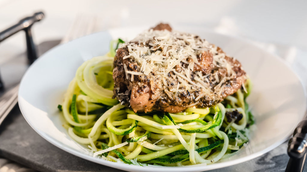 Keto Pesto Chicken With Zucchini Noodles