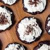 Keto Chocolate Cookies with Peppermint Cream Cheese Frosting
