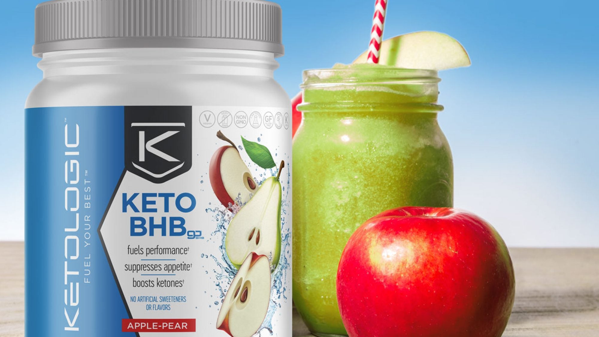 Apple-Pear BHB Green Tea Slushie {Keto-Friendly and Gluten-Free}