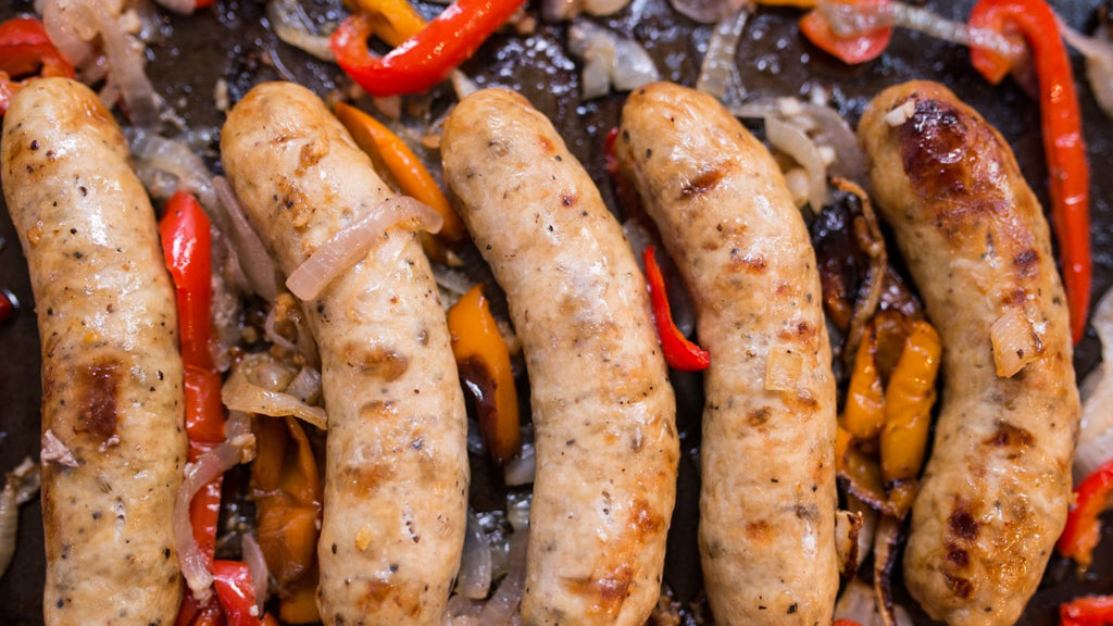 Bratwurst with Peppers and Onions {Keto-Friendly and Gluten-Free}