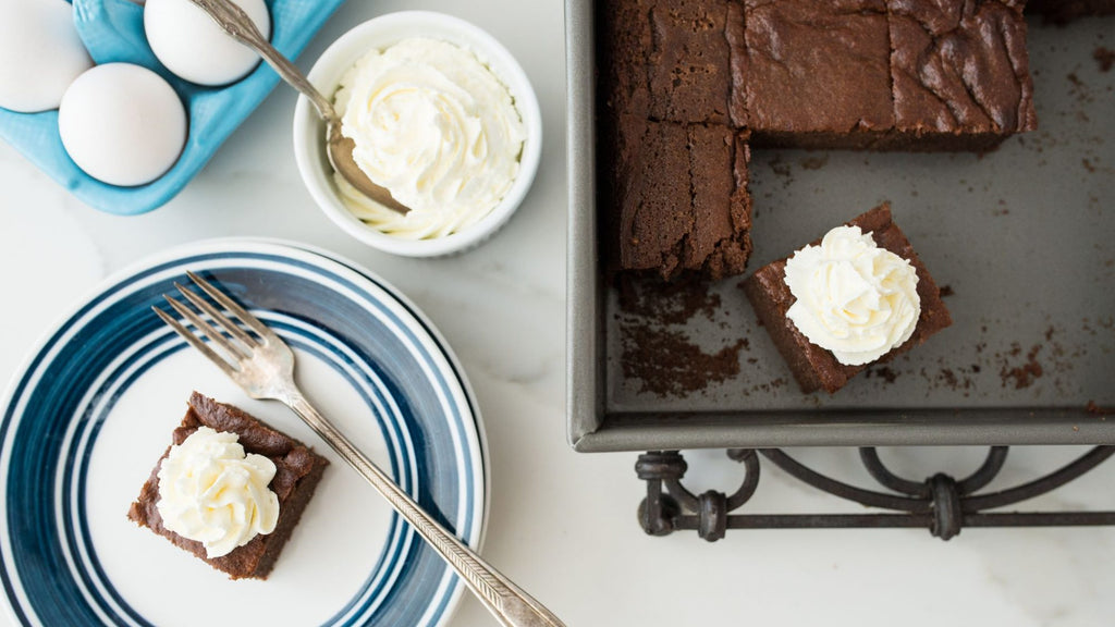 Fudgy Keto Brownies with Whipped Cream {Decadent and Guilt-Free}