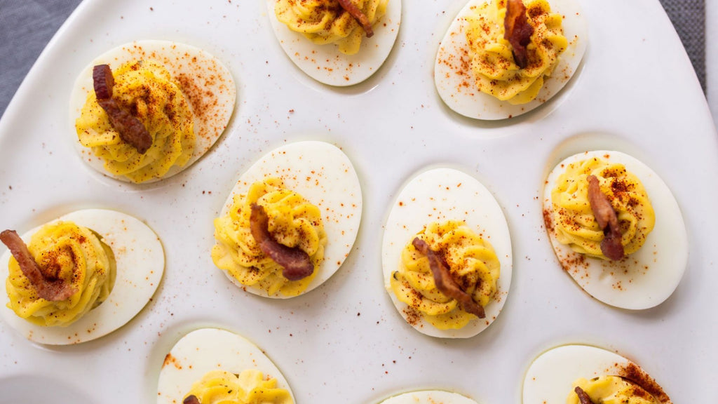 Keto Bacon Deviled Eggs {Low-Carb and Gluten-Free}