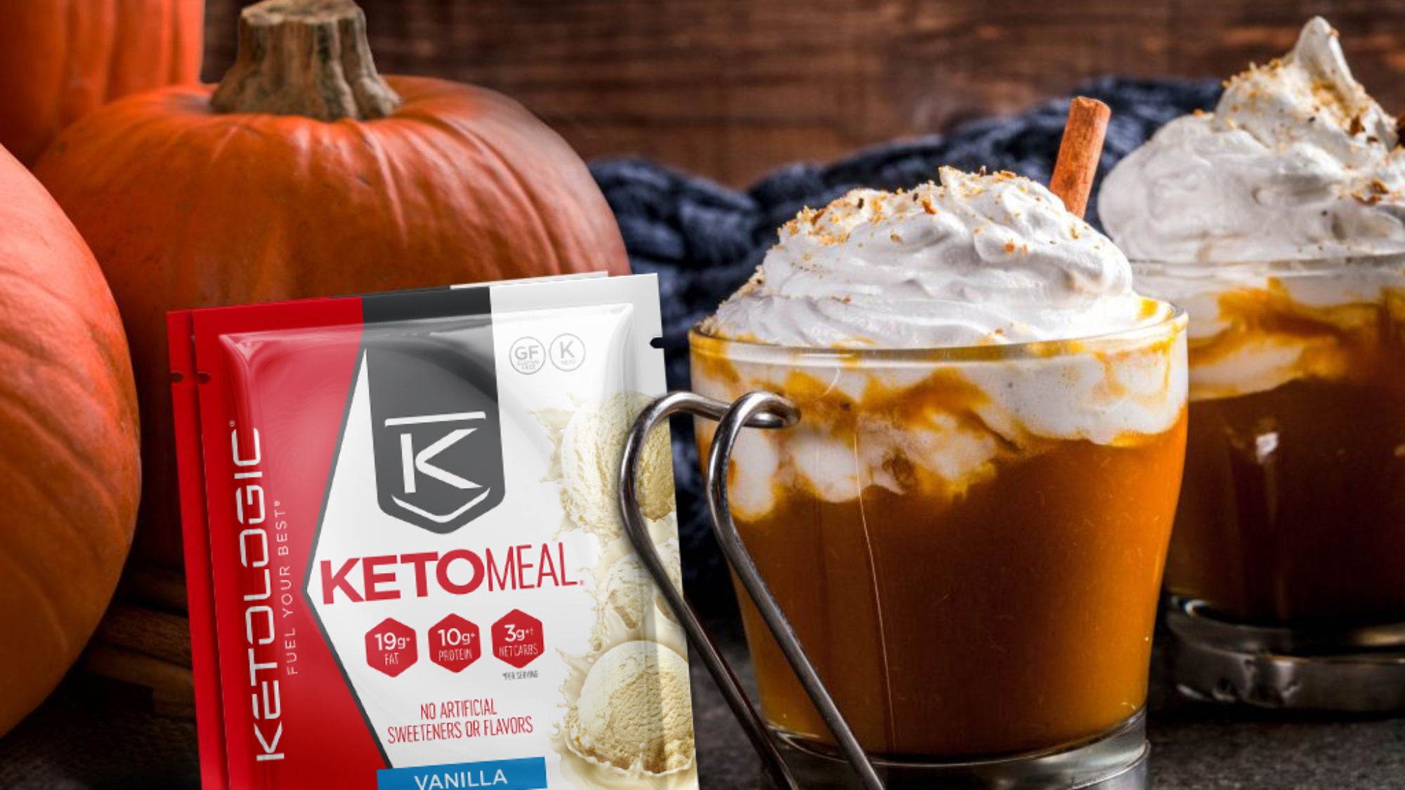 Pumpkin Spice Latte with Vanilla KetoMeal® {Low-Carb and No Added Sugar}