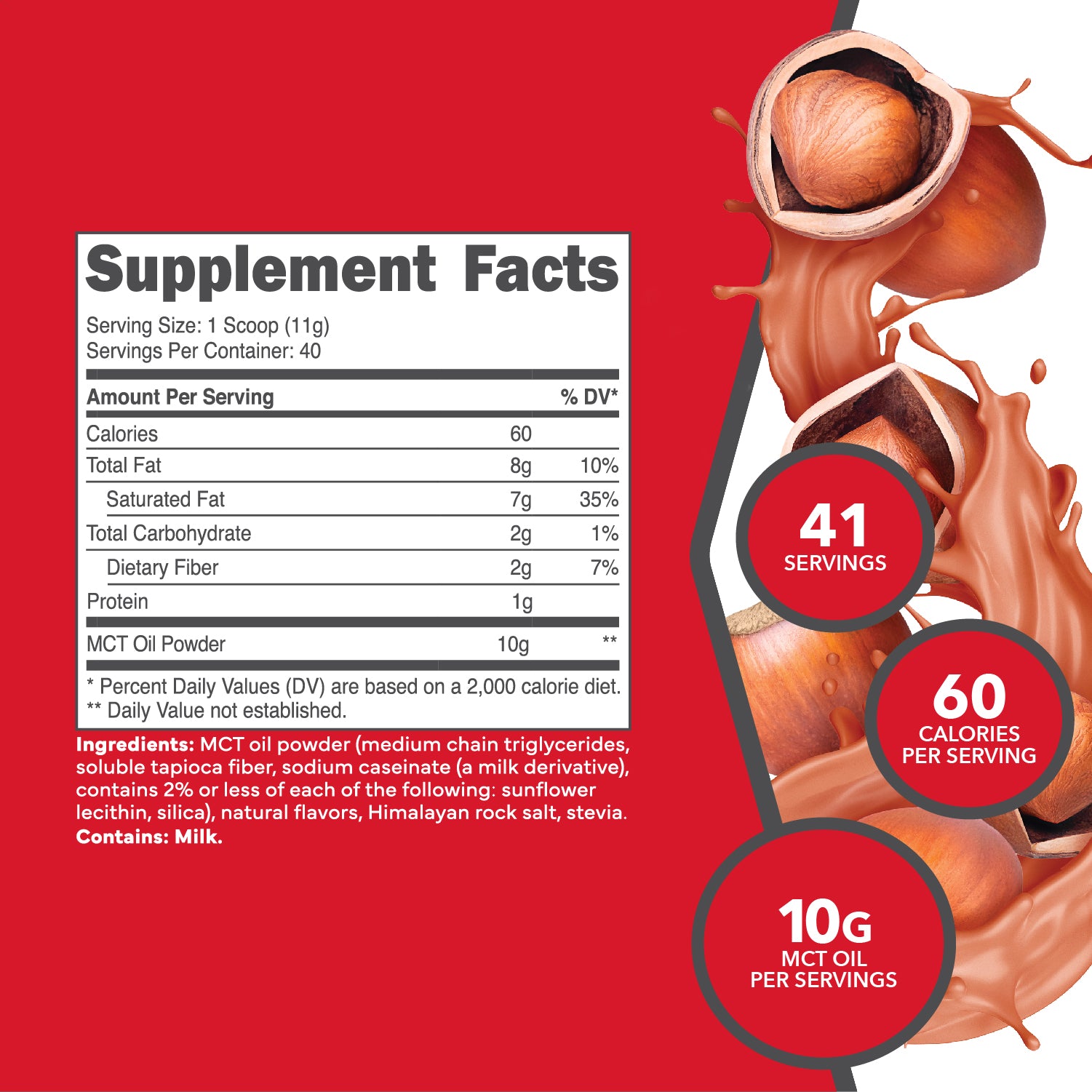 Nutricost Premium MCT Oil Powder (1 LB) - Salted Caramel - Keto Friendly, Gluten Free, 41 Servings